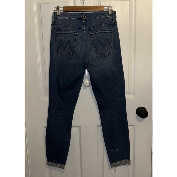 Mother Denim Jeans Stretch High Waisted Looker Ankle Fray Size 28 27in - Picture 7 of 13